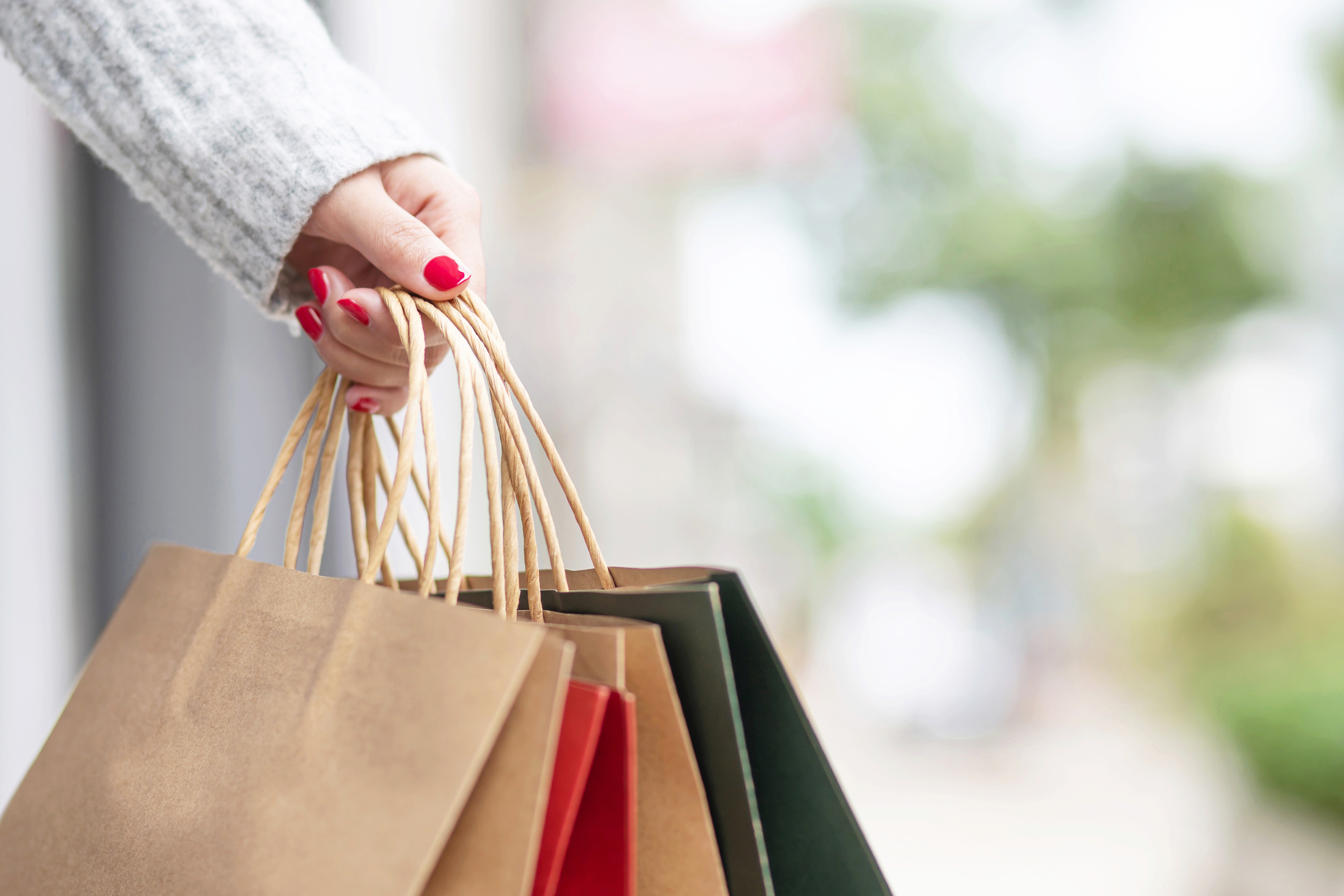 Woman Holding Shopping Bags