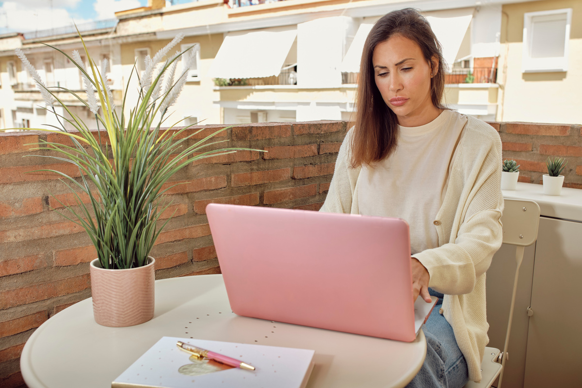 woman teleworking